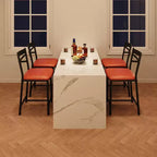 Lot de 2 tabourets de bar, chaises de bar hauteur comptoir avec dossier et coussin épais, chaises de salle à manger rembourrées, tabourets de bar pour îlot de cuisine, salle à manger