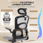 Fauteuil de bureau ergonomique à dossier haut en maille, appui-tête réglable, soutien lombaire, chaise pivotante à 360°, chaise d'ordinateur, de jeu, pour la maison ou le bureau