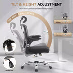 Fauteuil de bureau ergonomique à dossier haut en maille, appui-tête réglable, soutien lombaire, chaise pivotante à 360°, chaise d'ordinateur, de jeu, pour la maison ou le bureau