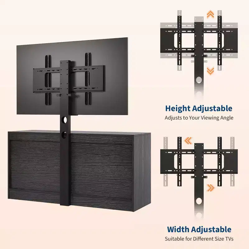 Meuble TV Acekool à 9 tiroirs avec support réglable, console multimédia pour salon ou chambre à coucher