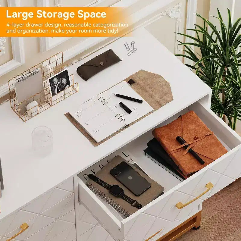Commode haute Acekool à 8 tiroirs pour chambre et placard avec glissières à fermeture douce et dispositif anti-basculement