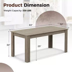 Costway Table à manger rectangulaire 63" moderne pour 6 personnes Meuble de cuisine