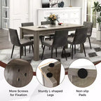 Costway Table à manger rectangulaire 63" moderne pour 6 personnes Meuble de cuisine