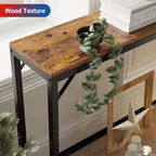 Console étroite et mince avec station de recharge, prises de courant et ports USB, table d'entrée en métal et MDF avec rangement pour salon et couloir