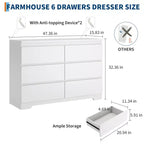 Commode à 6 tiroirs, commodes à 6 tiroirs pour le rangement des vêtements dans la chambre, commode double en bois