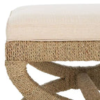 Pouf Aikan en jonc de mer tressé - CWK2007 - Naturel/Beige - Safavieh Couture