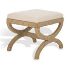 Pouf Aikan en jonc de mer tressé - CWK2007 - Naturel/Beige - Safavieh Couture