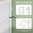 Meuble TV DobleePy 63 avec commode à 9 tiroirs, meuble TV pour téléviseurs de 55 à 70 pouces, meuble de rangement en tissu pour salon et chambre, cadre en métal