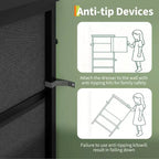 Meuble TV DobleePy 63 avec commode à 9 tiroirs, meuble TV pour téléviseurs de 55 à 70 pouces, meuble de rangement en tissu pour salon et chambre, cadre en métal