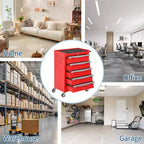 Servante d'atelier 7 tiroirs grande capacité Meuble de rangement robuste avec serrure à clé, tapis de tiroir, boucle de liaison et roulettes lisses