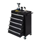 Servante d'atelier 7 tiroirs grande capacité Meuble de rangement robuste avec serrure à clé, tapis de tiroir, boucle de liaison et roulettes lisses
