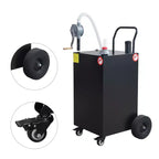 30 Gallon Portable Gas Caddy, Fuel Tank Cart with Pump & 8-Ft Hose, Flat-Free Tires, for Diesel & Kerosene