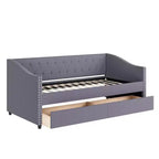 Lit de repos double XL en bois rembourré Christopher Knight Home Drake avec deux tiroirs