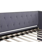Lit de repos double XL en bois rembourré Christopher Knight Home Drake avec deux tiroirs