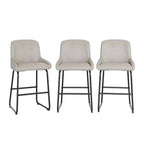 Tabourets de bar modernes en similicuir PU à hauteur de comptoir, lot de 4, chaises rembourrées sans accoudoirs avec dossier et repose-pieds, cadre en métal, pour cuisine ou comptoir