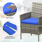 Ensemble de mobilier de patio 3 pièces COZONY avec 2 chaises en rotin et 1 table basse en verre, ensemble de conversation extérieur pour balcon, jardin, sièges de piscine