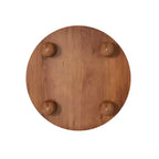 Table basse ronde Whisen 31,8 po avec rangement à porte coulissante dissimulée et base cannelée pour salon