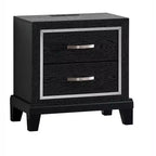 Passion Furniture Livingston Chevet noir à 2 tiroirs de 23 po de largeur