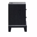 Passion Furniture Livingston Chevet noir à 2 tiroirs de 23 po de largeur