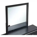 Passion Furniture Livingston Miroir de commode rectangulaire en bois noir, 36 po L x 40 po H