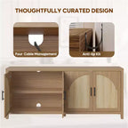 Meuble TV Bestier 70 pour téléviseurs jusqu'à 75 pouces, meuble TV d'appoint de style Mid-Century avec rangement pour salon et chambre