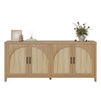 Meuble TV Bestier 70 pour téléviseurs jusqu'à 75 pouces, meuble TV d'appoint de style Mid-Century avec rangement pour salon et chambre
