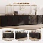 Meuble TV Bestier 70 pour téléviseurs jusqu'à 75 pouces, meuble TV d'appoint de style Mid-Century avec rangement pour salon et chambre