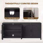 Meuble TV Bestier 70 pour téléviseurs jusqu'à 75 pouces, meuble TV d'appoint de style Mid-Century avec rangement pour salon et chambre