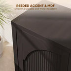 Meuble TV Bestier 70 pour téléviseurs jusqu'à 75 pouces, meuble TV d'appoint de style Mid-Century avec rangement pour salon et chambre