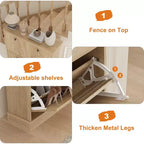 Meuble à chaussures Acekool Oak Fluted avec 3 tiroirs basculants, étagère réglable, organisateur étroit pour couloir et chambre à coucher