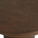 Table basse piédestal Regency Hill Owen 36 po en bois, style rustique moderne, finition noyer