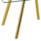 Ora Maison Table de salle à manger moderne en verre trempé Table de cuisine avec base en métal et coins arrondis sécurisés