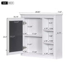 AMMER Armoire à pharmacie 76 x 71 cm, Meuble de rangement mural pour salle de bain, Meuble haut de salle de bain avec miroir, Armoire miroir avec 3 étagères ouvertes