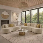 Christopher Knight Home Cozelle 5 Piece Modern Curved Cloud Boucle Upholstered Sectional Sofa Set