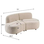 Canapé sectionnel Christopher Knight Home Cozelle 5 pièces moderne incurvé nuage en tissu bouclé