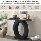 Table console et table d'entrée moderne Whisen, table de canapé robuste avec base en forme d'œuf