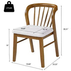 Chaise de salle à manger sans accoudoirs Christopher Knight Home Preston en bois d'hévéa de style milieu de siècle avec assise rembourrée et dossier Windsor