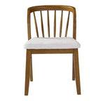 Chaise de salle à manger sans accoudoirs Christopher Knight Home Preston en bois d'hévéa de style milieu de siècle avec assise rembourrée et dossier Windsor