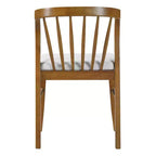 Chaise de salle à manger sans accoudoirs Christopher Knight Home Preston en bois d'hévéa de style milieu de siècle avec assise rembourrée et dossier Windsor