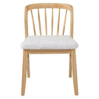 Chaise de salle à manger sans accoudoirs Christopher Knight Home Preston en bois d'hévéa de style milieu de siècle avec assise rembourrée et dossier Windsor