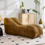 FurnitureR Chaise longue paresseuse 59,1, canapé de sol ergonomique profilé en tissu peluche doux, canapé-lit confortable pour salon et chambre à coucher