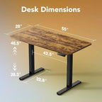 Bureau électrique assis-debout, 140x70 cm, hauteur réglable avec pochette de rangement, 4 réglages de hauteur mémorisables, pour télétravail