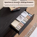 Commode noire à 9 tiroirs, coffre horizontal avec tiroirs profonds et plateau large, double rangement pour chambre à coucher, chambre d'enfant, placard, salon