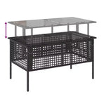 vidaXL Salon de jardin noir en rotin PE Grandes housses amovibles