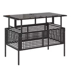 vidaXL Salon de jardin noir en rotin PE Grandes housses amovibles