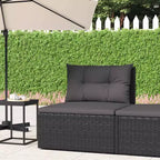 vidaXL Canapé de jardin central en rotin PE noir 54 x 54 x 55 cm