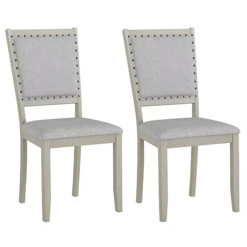 Costway 2/4 PCS Farmhouse Dining Chair Fabric Upholstered Kitchen Chairs for Dining Room
