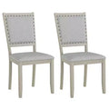 Costway 2/4 PCS Farmhouse Dining Chair Fabric Upholstered Kitchen Chairs for Dining Room