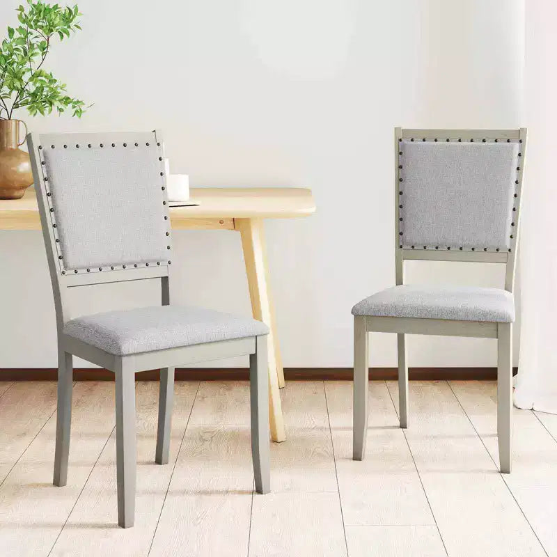 Costway Lot de 2/4 chaises de salle à manger en tissu, style ferme, pour cuisine