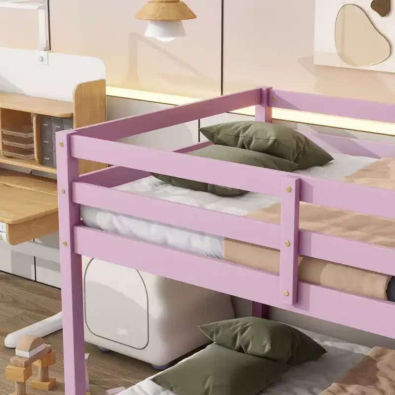 Lit mezzanine queen MAYEERTY avec espace de rangement sous le lit – Métal robuste, peu encombrant